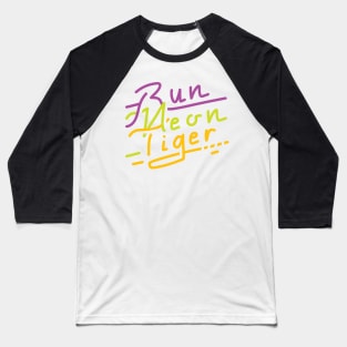 Run, Neon Tiger Baseball T-Shirt
